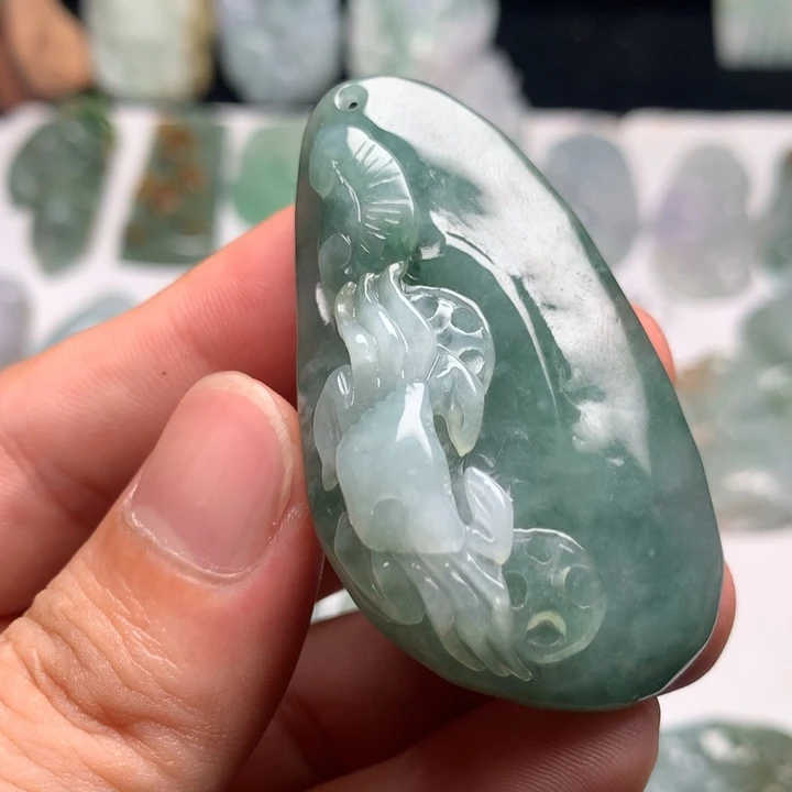 翡翠未镶嵌颈饰如意螃蟹42