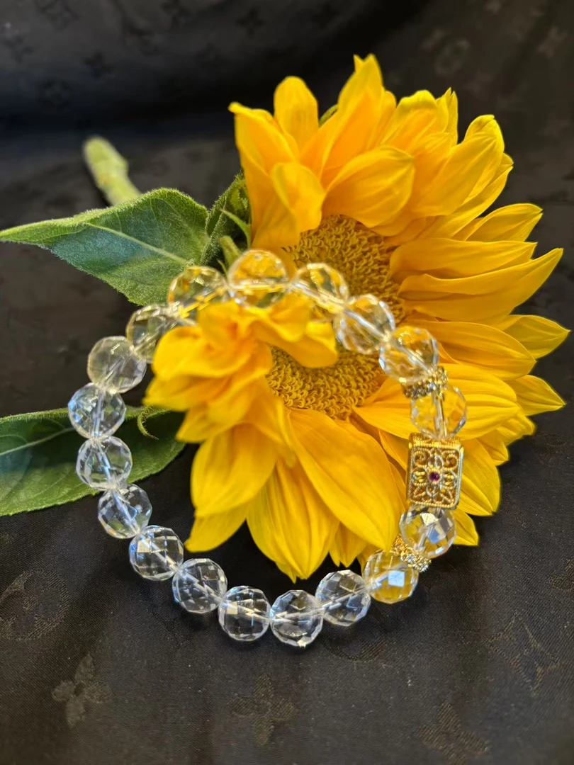 【玉合缘】天然白水晶精美手串-6965