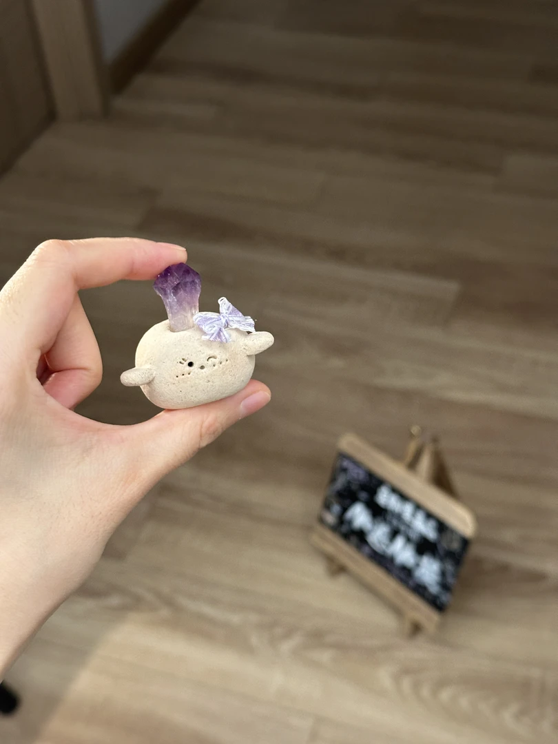 水晶小豆丁可爱高品质紫水精牙