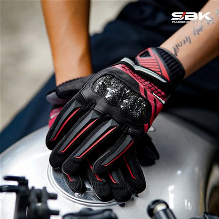 【瑕疵库存】SR-8 摩托车手套夏季骑行男女碳纤维防滑耐磨触屏防摔