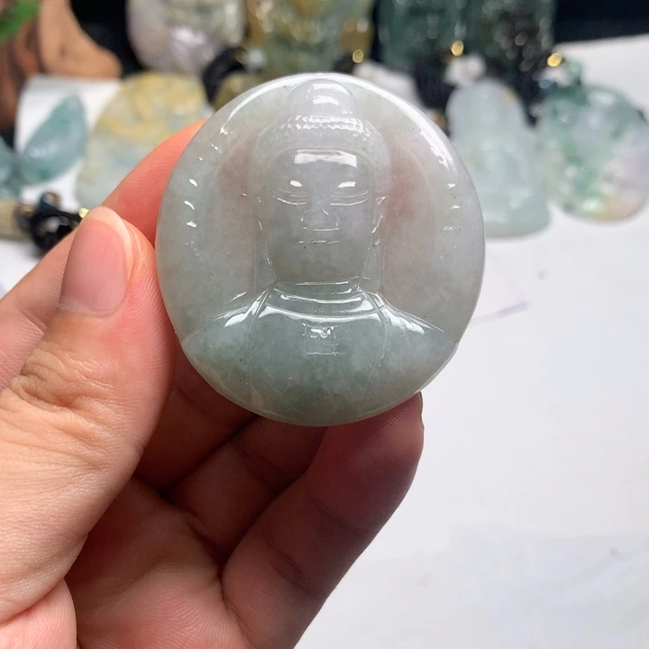 翡翠未镶嵌颈饰佛头19