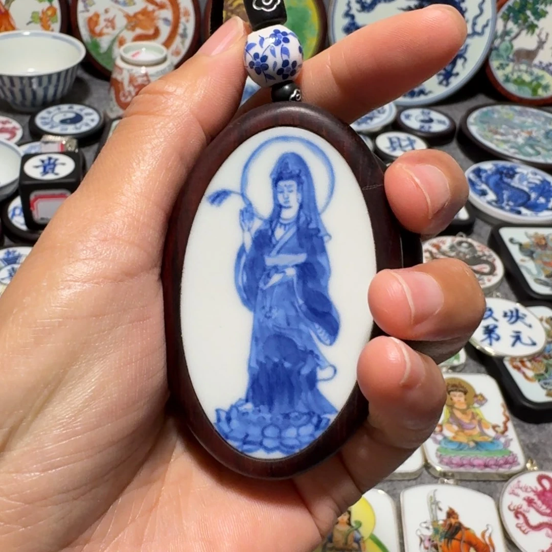 瓷片四***亲精品挂件一个