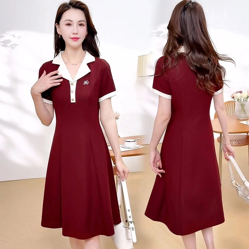 时尚优雅气质连衣裙2025夏季新款修身显瘦减龄裙子洋气衣服女休闲