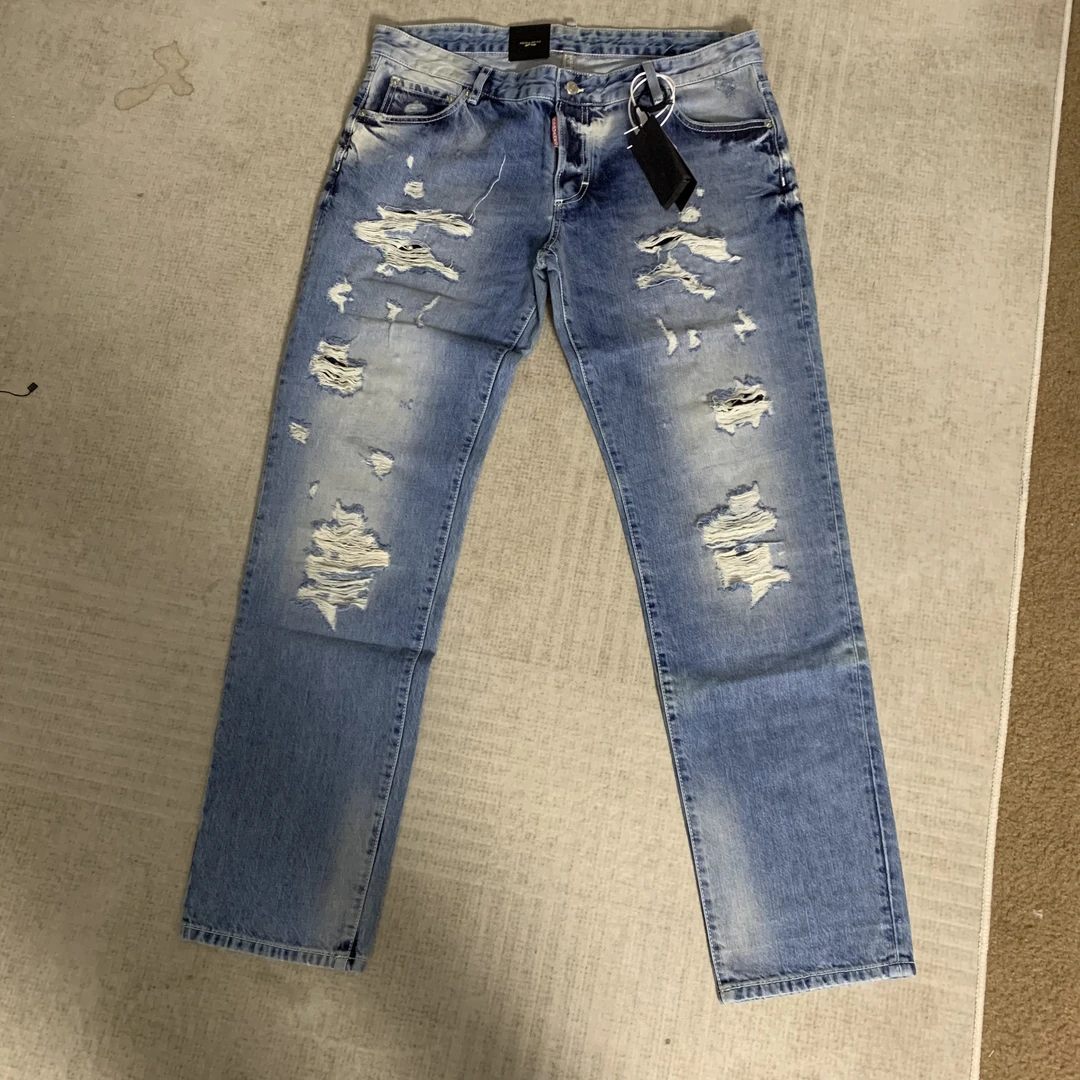 未使用 maje 第二次方/铆钉内衬破洞水洗牛仔裤全尺码