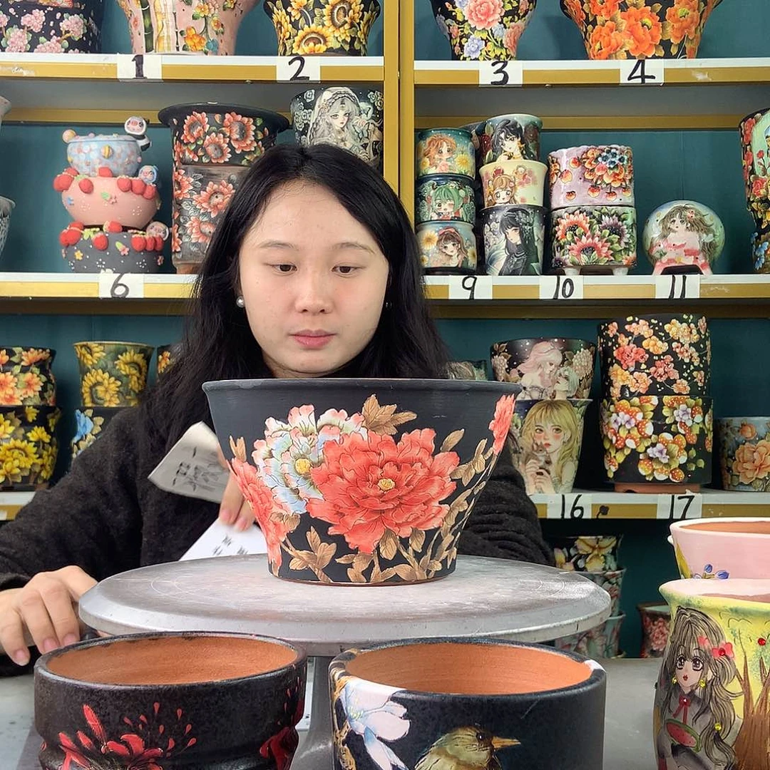 陶景德镇手工花盆991