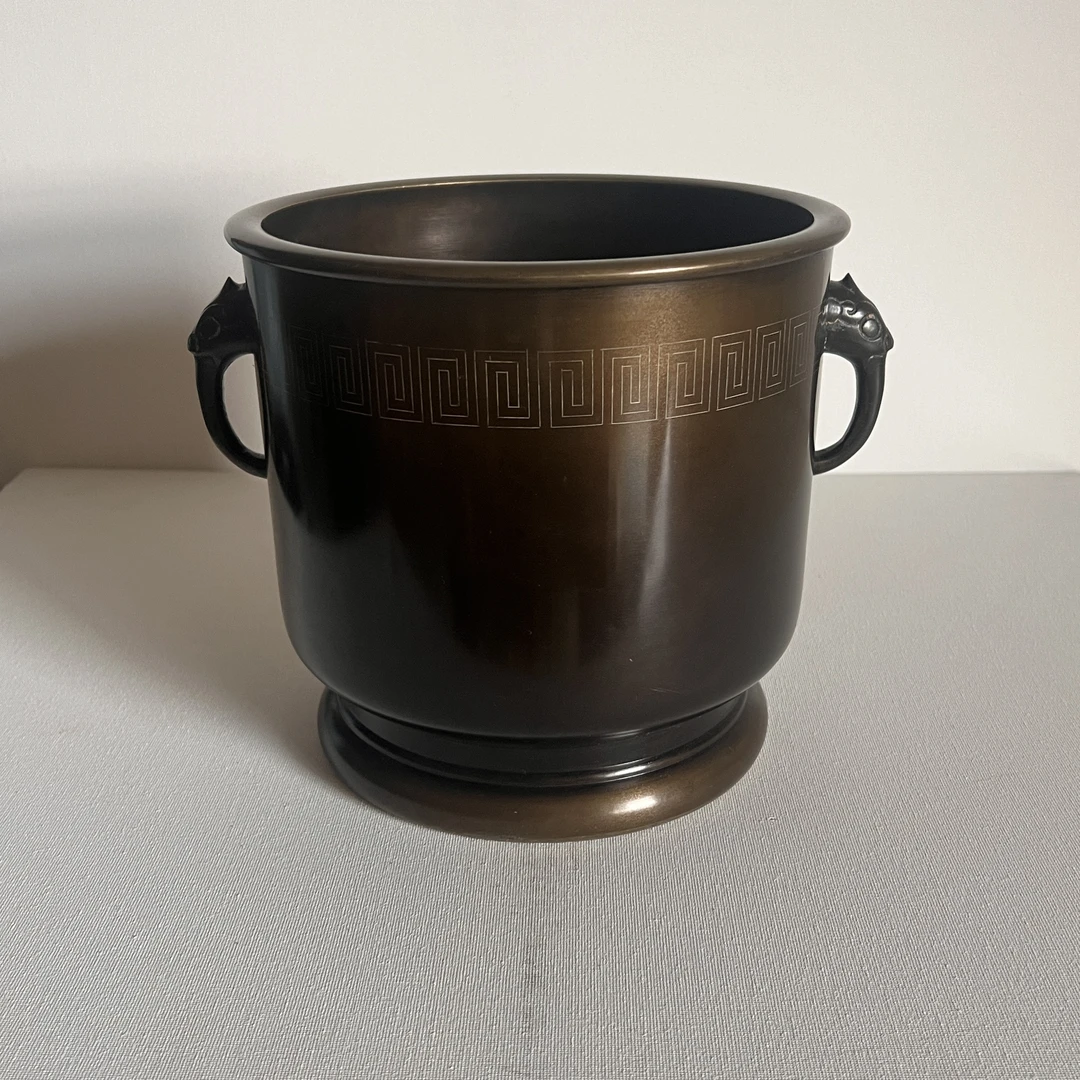 日本老铜火钵碳炉  铜器 、围炉煮茶好物件，茶渣桶废水桶