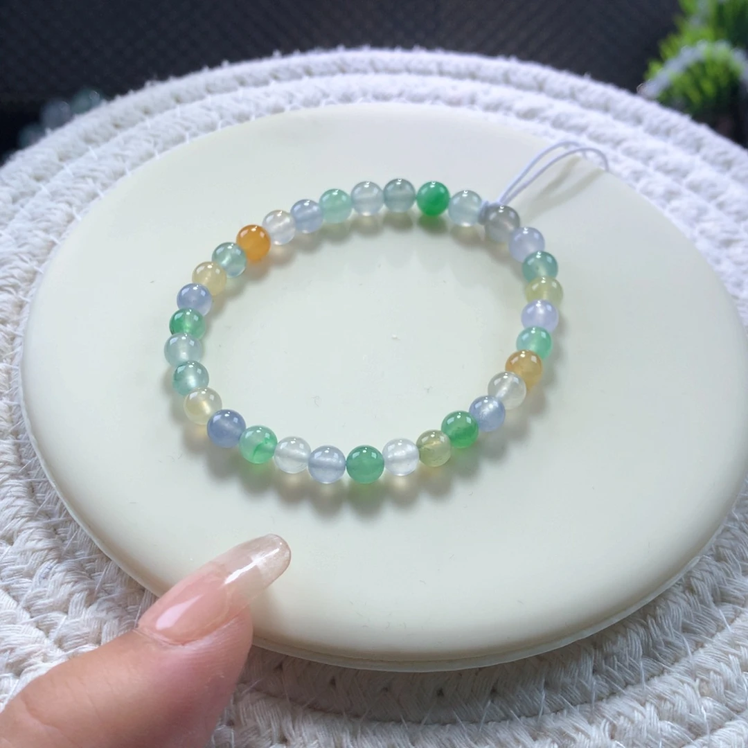 翡翠手链未镶嵌彩虹糖豆