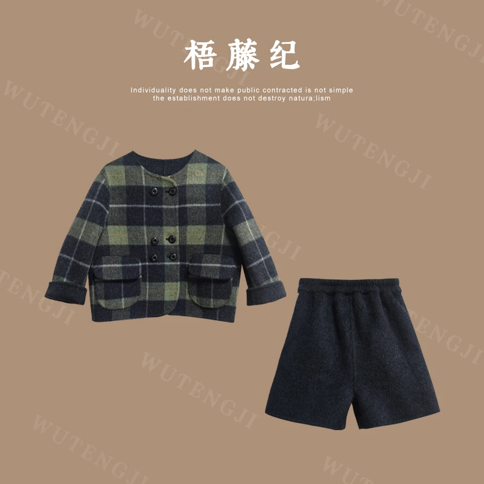 现货【溪瑶】纯手工双面大衣2025冬季时尚新中式女童套装25DH329