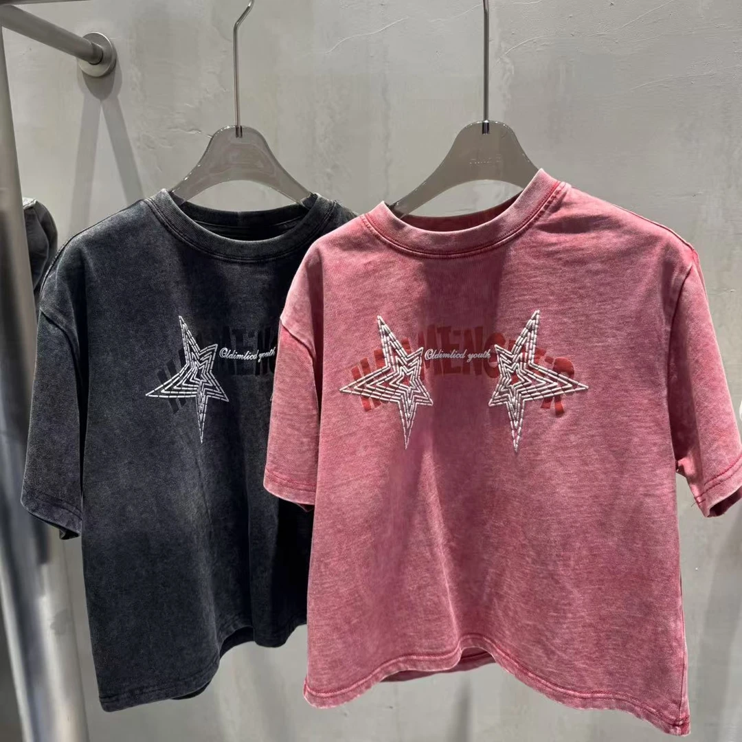 若大王时尚百搭童装卡通个性星星印花短袖T恤 H25219