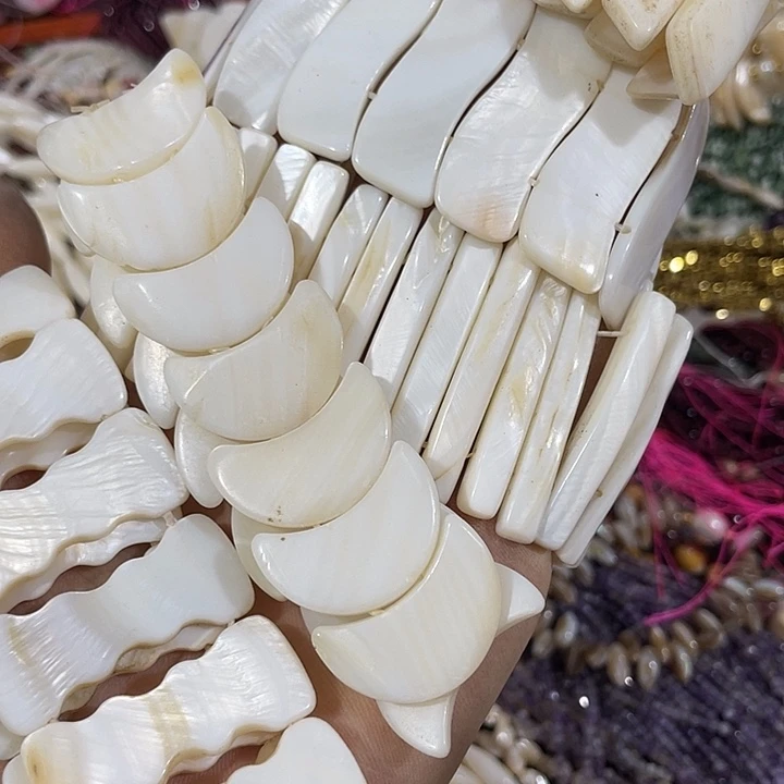 玛瑙/玉髓合金珠宝半成品5条天然贝壳手排随机