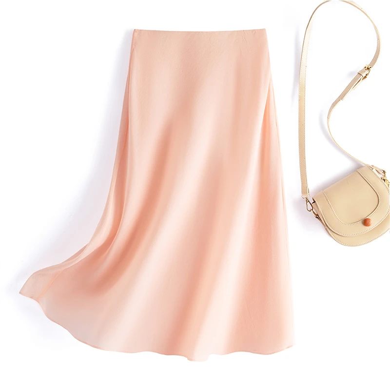 墨枝 中高腰显瘦百搭包臀醋酸半身裙P9009892