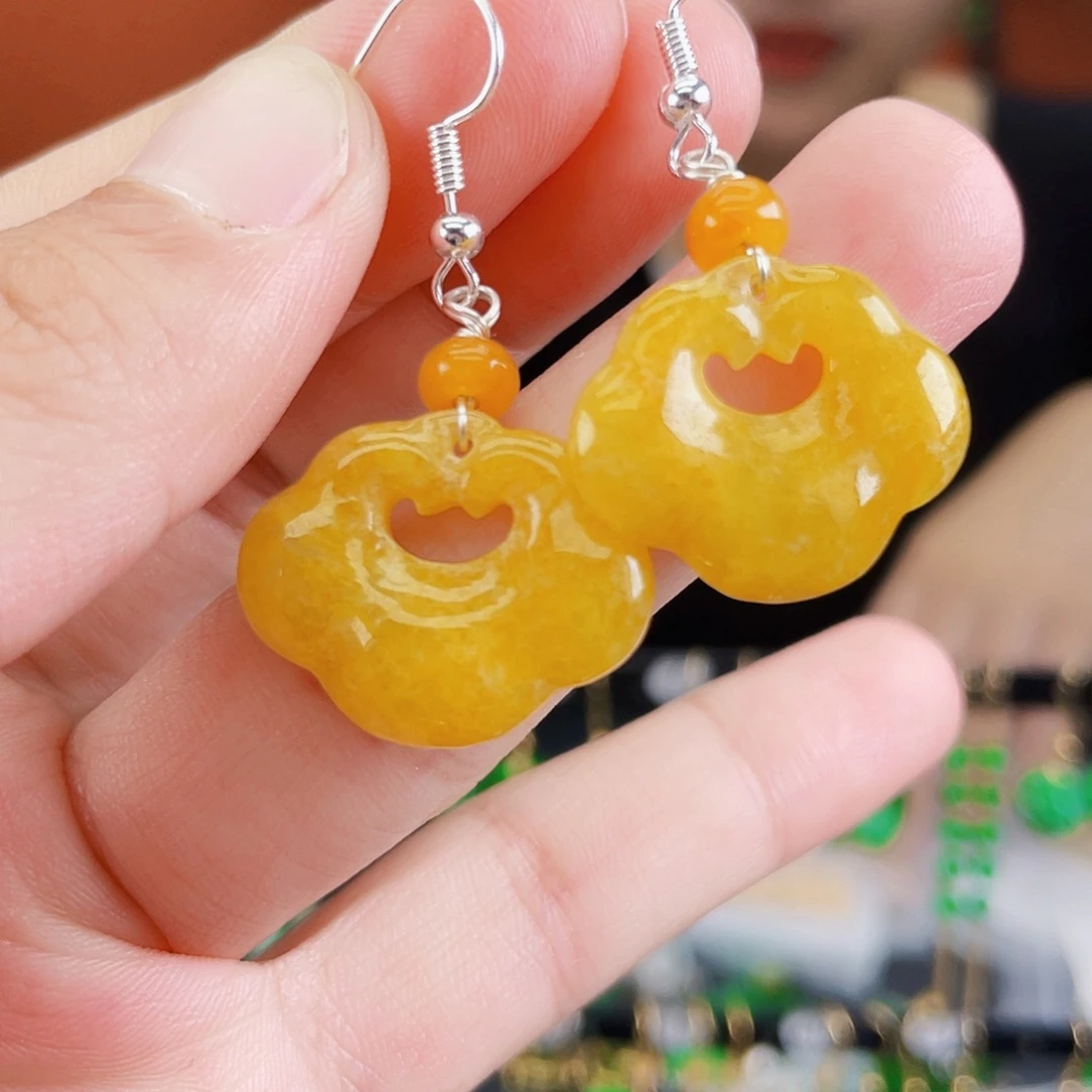 翡翠未镶嵌耳饰饰品