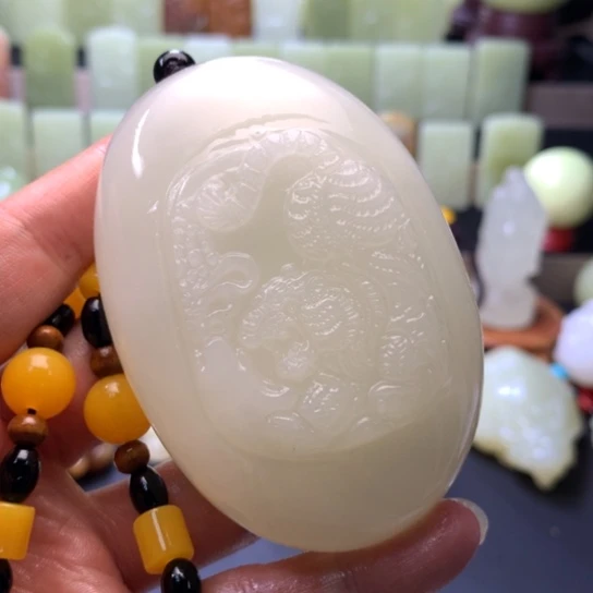 石材方解石手把件