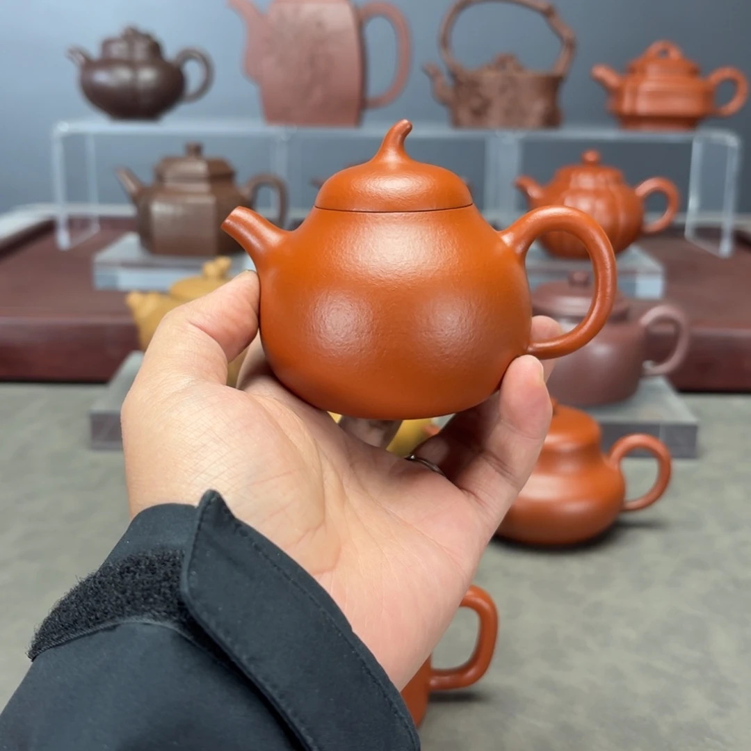茶壶紫砂茄瓜160CC朱泥