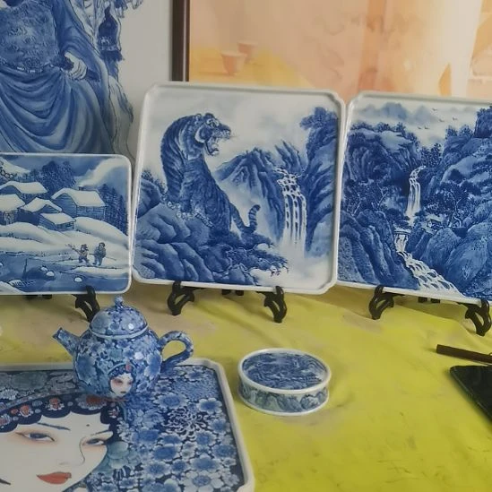 陶景德镇釉下彩手绘釉下彩