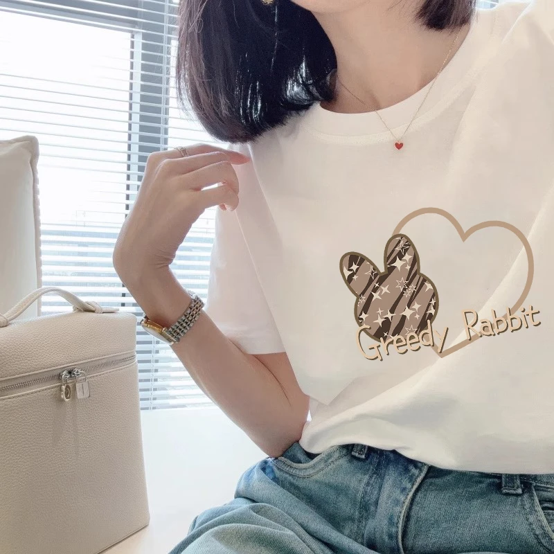 正肩纯棉短袖T恤女时尚百搭洋气减龄显瘦夏季新款白色打底上衣ins