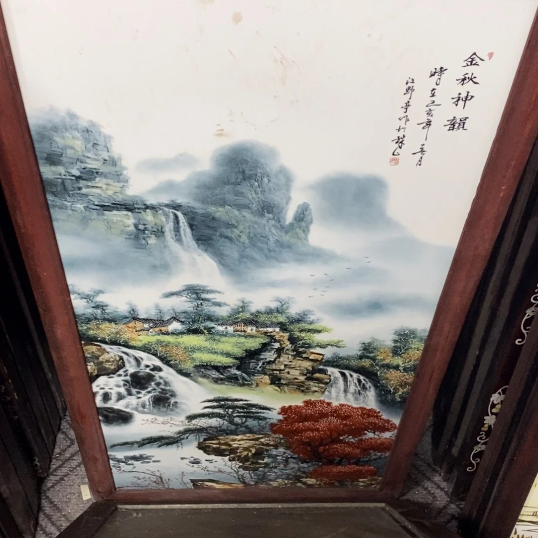 瓷片86*46*1景德镇瓷板画柴窑烧制