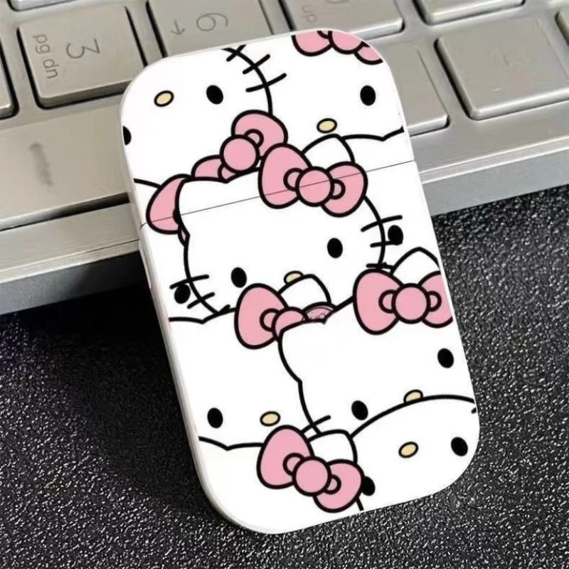（玄二）kitty猫可充气打火机防风粉色火焰潮玩网红INS
