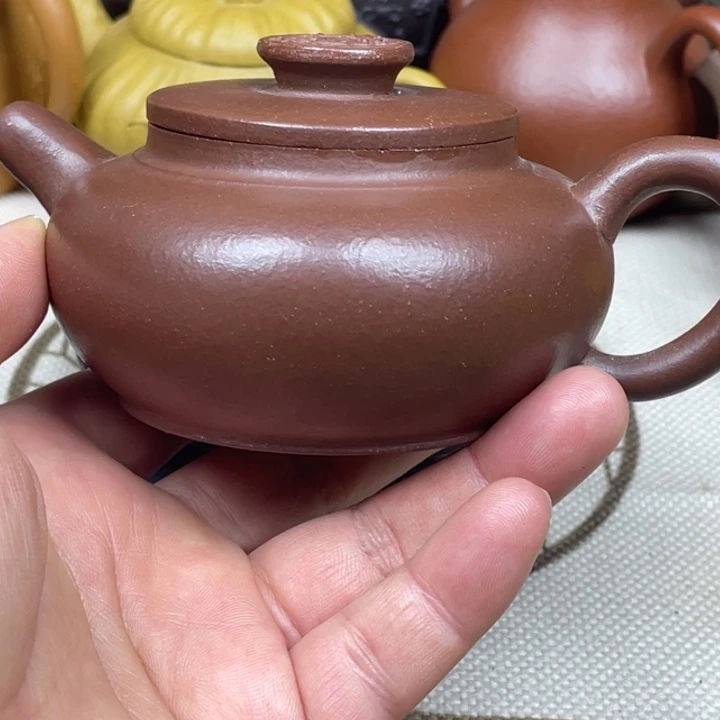 茶壶紫砂紫砂壶紫泥巨轮150cc微微瑕