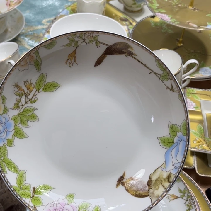 瓷片琴瑟八寸深盘四个哇塞