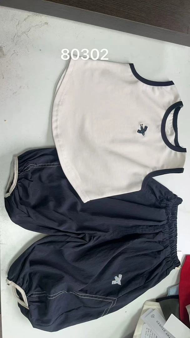 2025年夏季新款儿童短袖休闲百搭宽松时尚洋气80302无袖套装