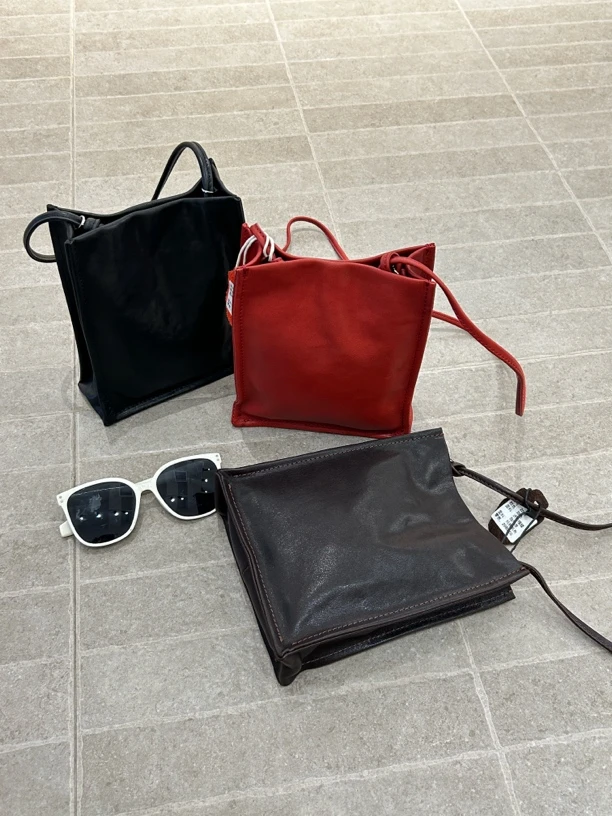 馨馨家新款复古水晶植鞣牛皮斜挎小方包百搭小众设计托特手机包