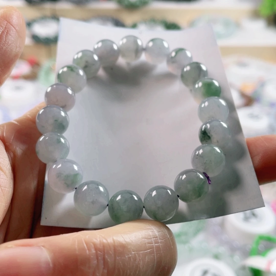 翡翠手链未镶嵌天然翡翠手串9.9mm