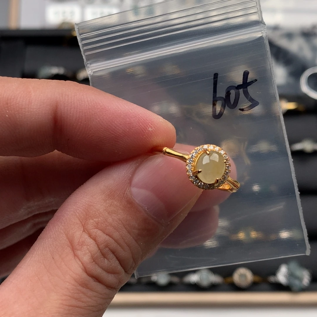 翡翠银S925镶嵌戒指605