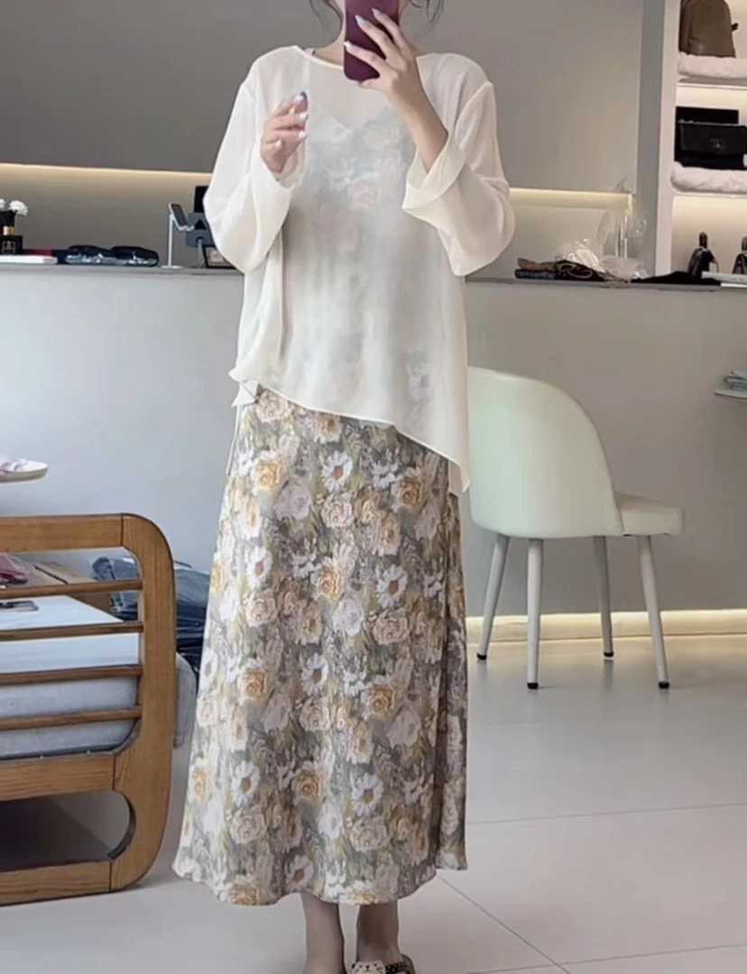 夏季浪漫黄玫瑰醋酸鱼尾吊带连衣裙