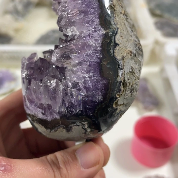 心***草紫晶未镶嵌大型摆件（非配饰）