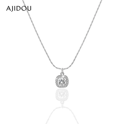 铜合金合成锆石吊坠 AJIDOU阿吉豆女锆石项链小巧短链锁骨