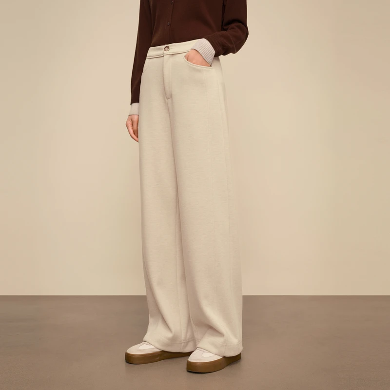 敦奴dunnu休闲裤宽松垂感百搭显瘦外穿高腰时尚8U512101