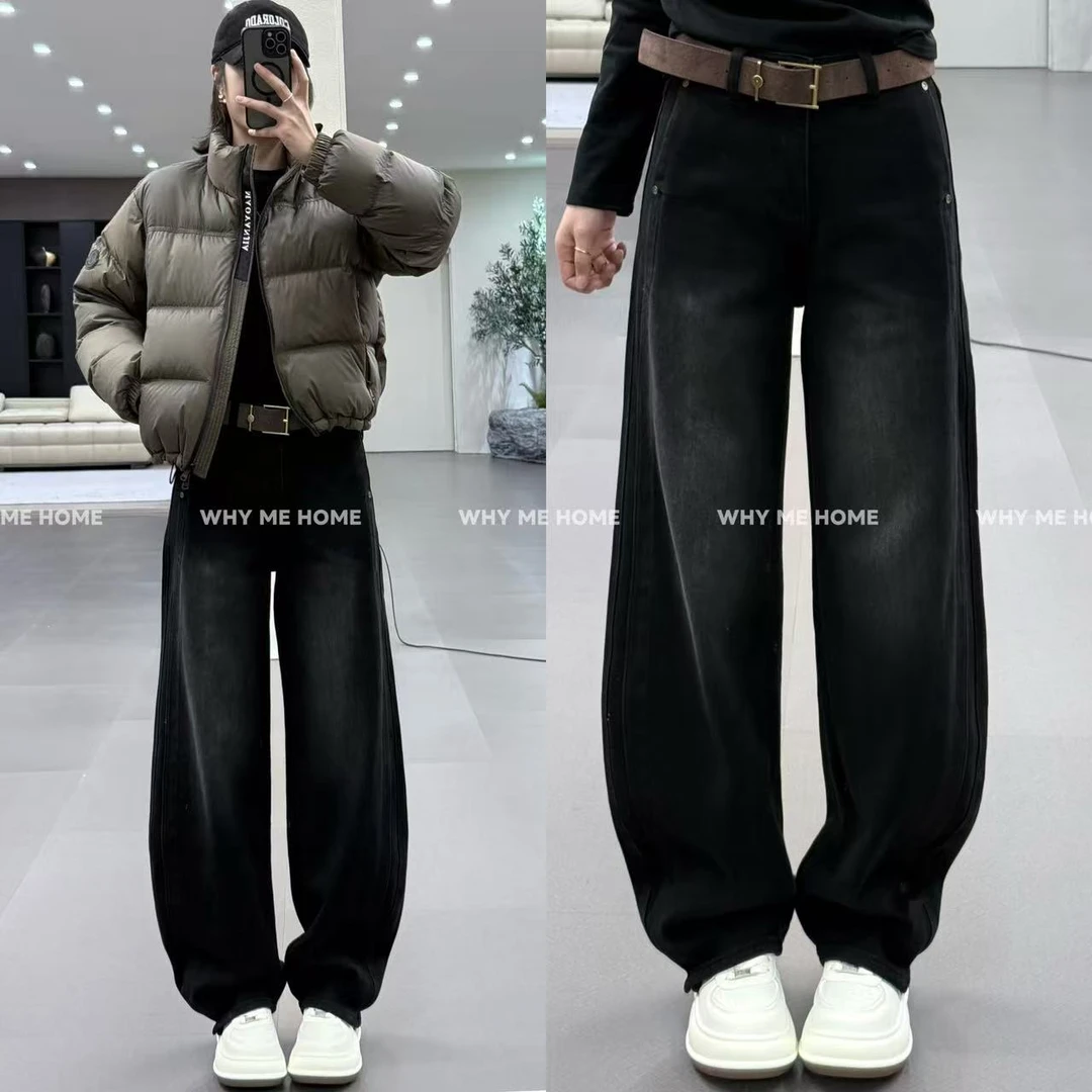 【巴恩裤】美式重磅高定植绒加厚百搭显瘦牛仔裤97C88