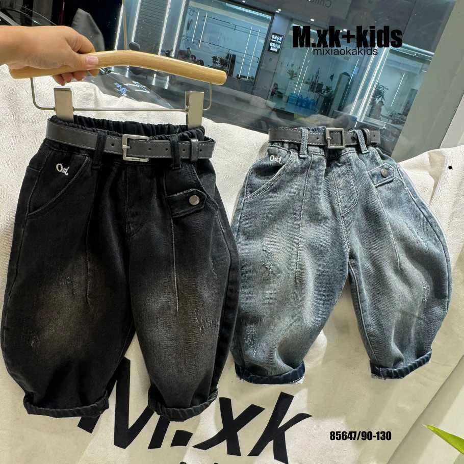 O2-9。85647抓毛牛仔裤韩版潮流儿童男女通用