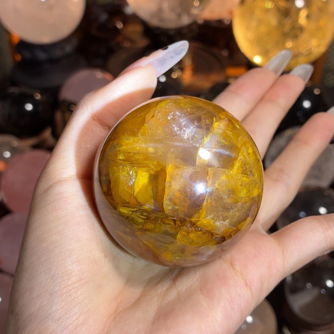 珠宝半成品水晶未镶嵌六芒星黄胶花57.3mm
