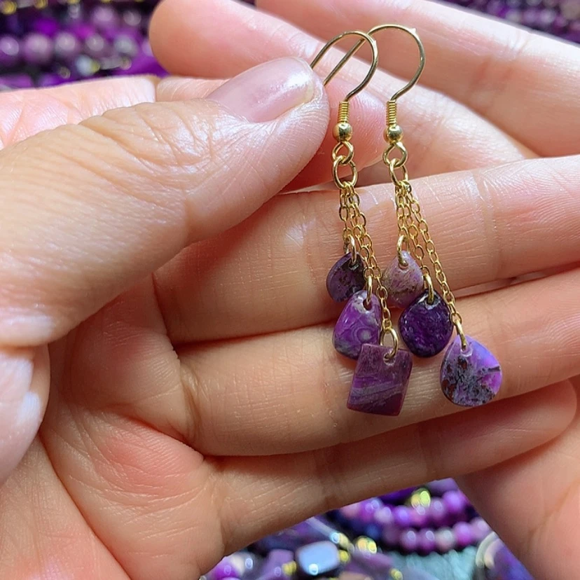 【闪购商品】银S925镀金镶嵌苏纪石（舒俱来）耳钩