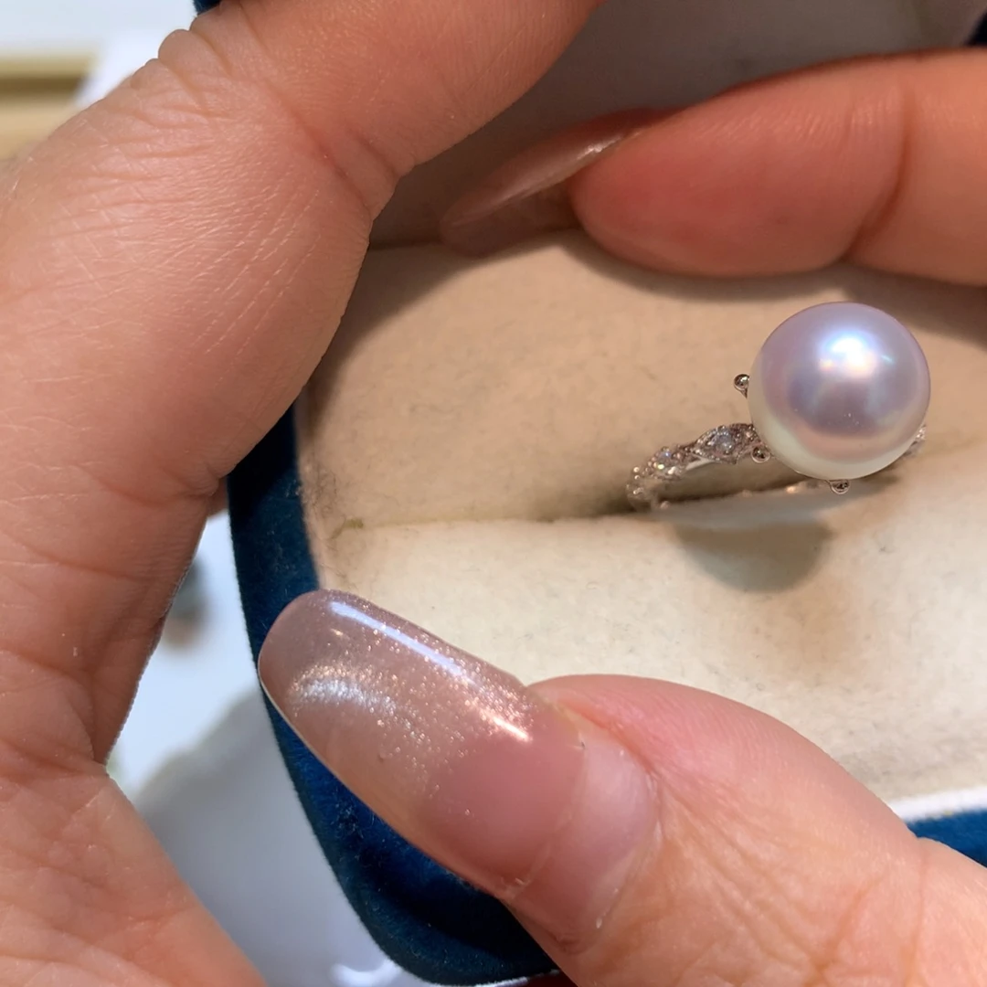 海水珍珠戒指银S925镶嵌