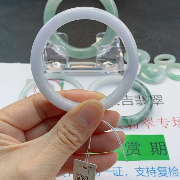 翡翠未镶嵌手镯正圆手镯52-53圈口
