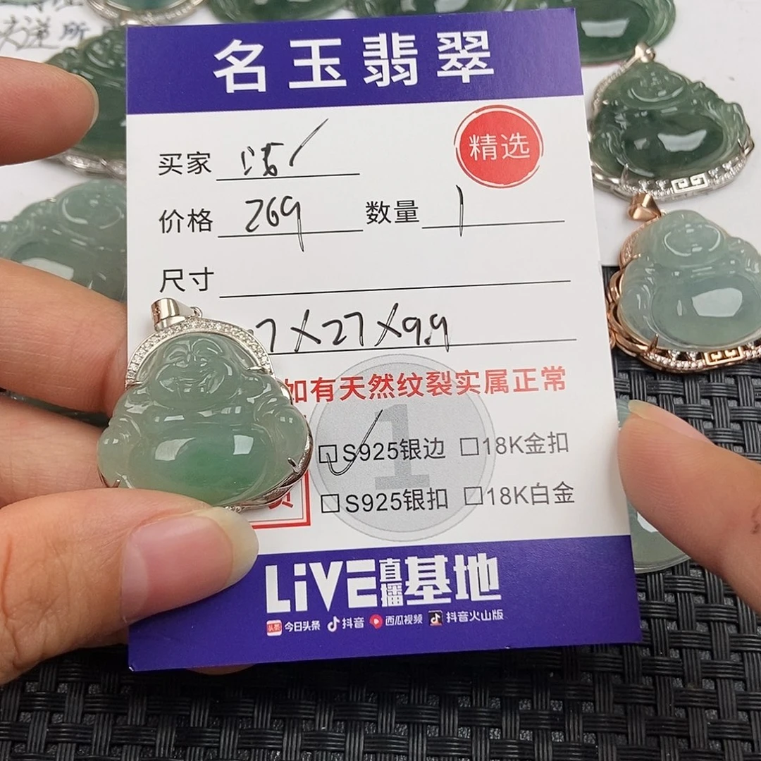 淺***繎翡翠银S925镶嵌颈饰