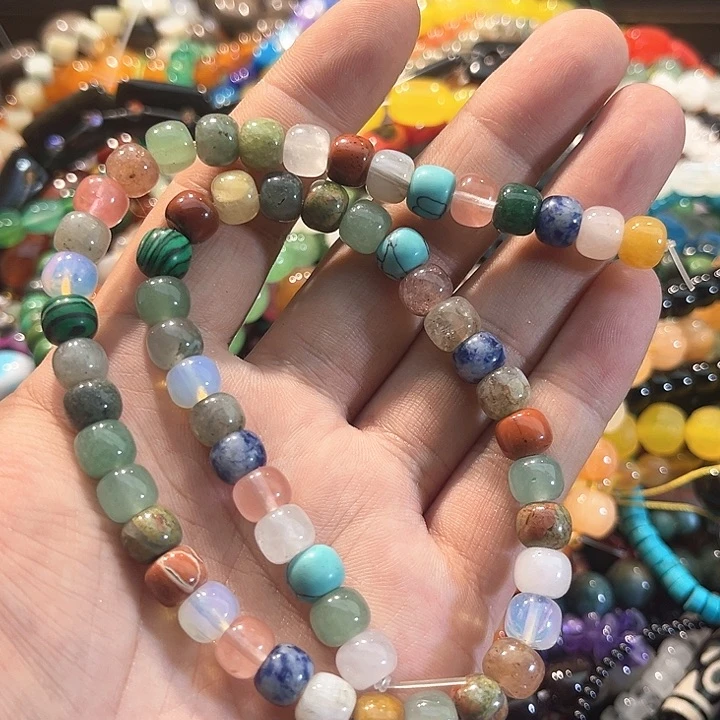 合金玛瑙/玉髓珠宝半成品多宝老型一条8mm