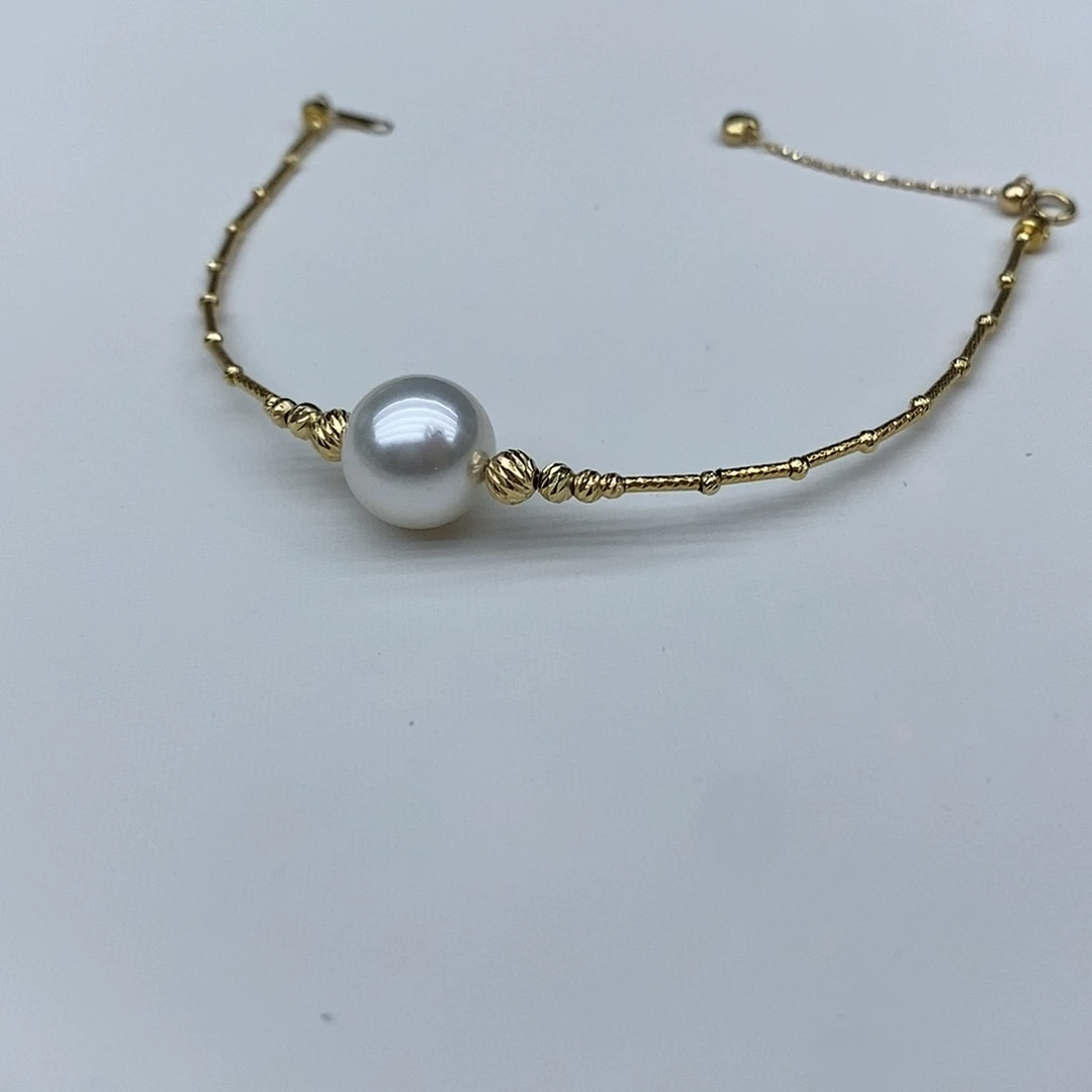 海水珍珠手绳18K金镶嵌