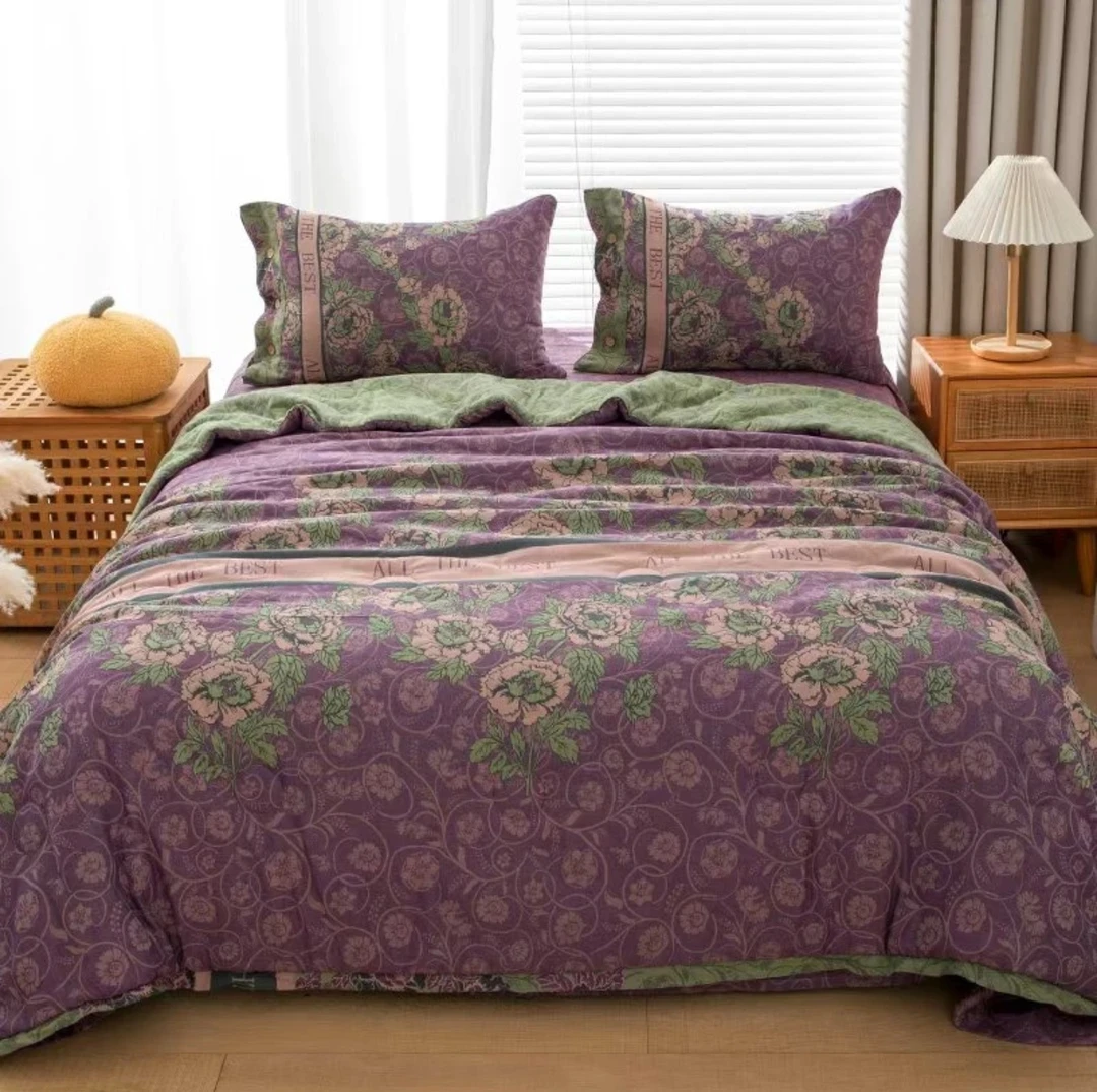 【紫悦玫瑰】200*230cm高奢柔软亲肤双层纱双人被