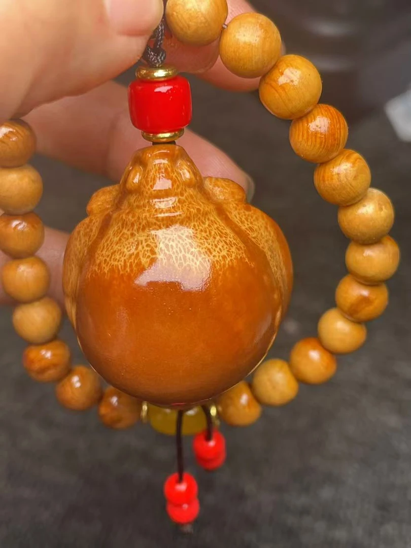 印尼大橄榄核雕刻 金钱龟 手环穿配356（无礼盒）