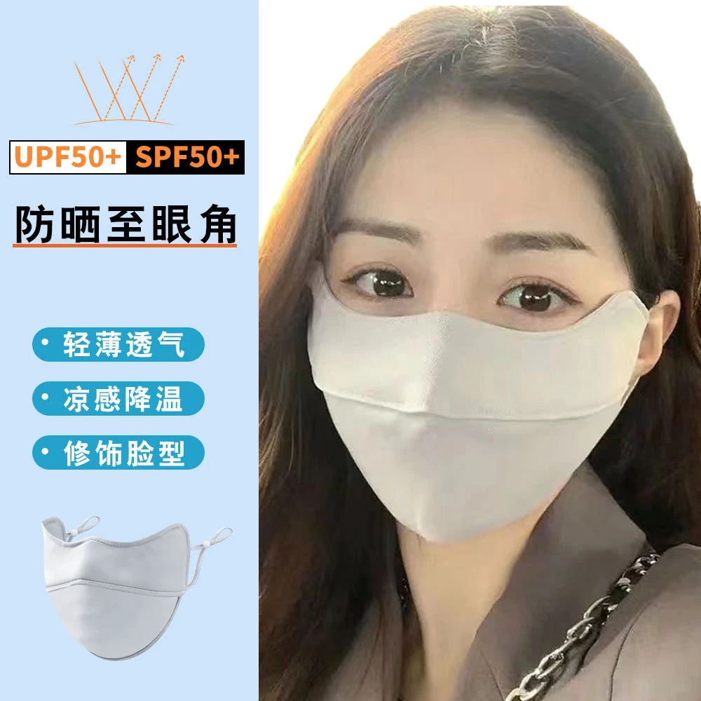 夏季冰丝遮阳防紫外线防晒脸罩户外开车骑车upf50面罩口罩