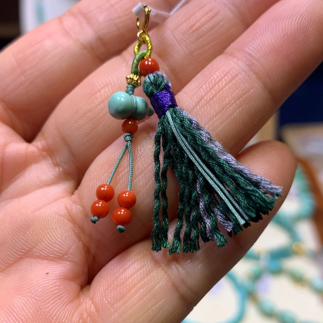 南红玛瑙银S925镀金镶嵌挂件