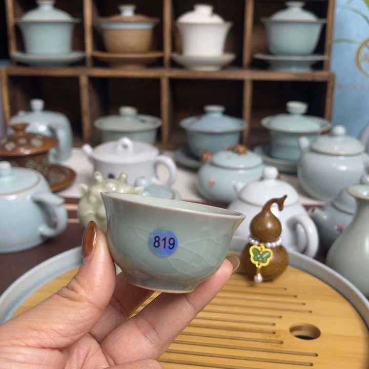 仿古天青品茗杯20毫升819