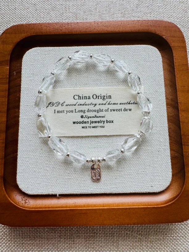 足银手链 999足银搭配白水吊坠