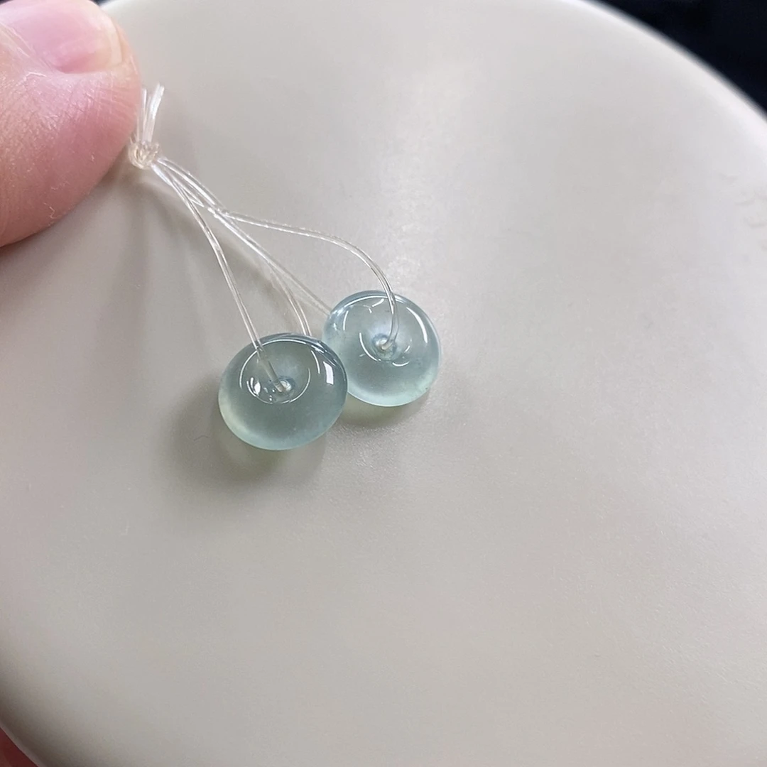 散珠翡翠一对平安扣