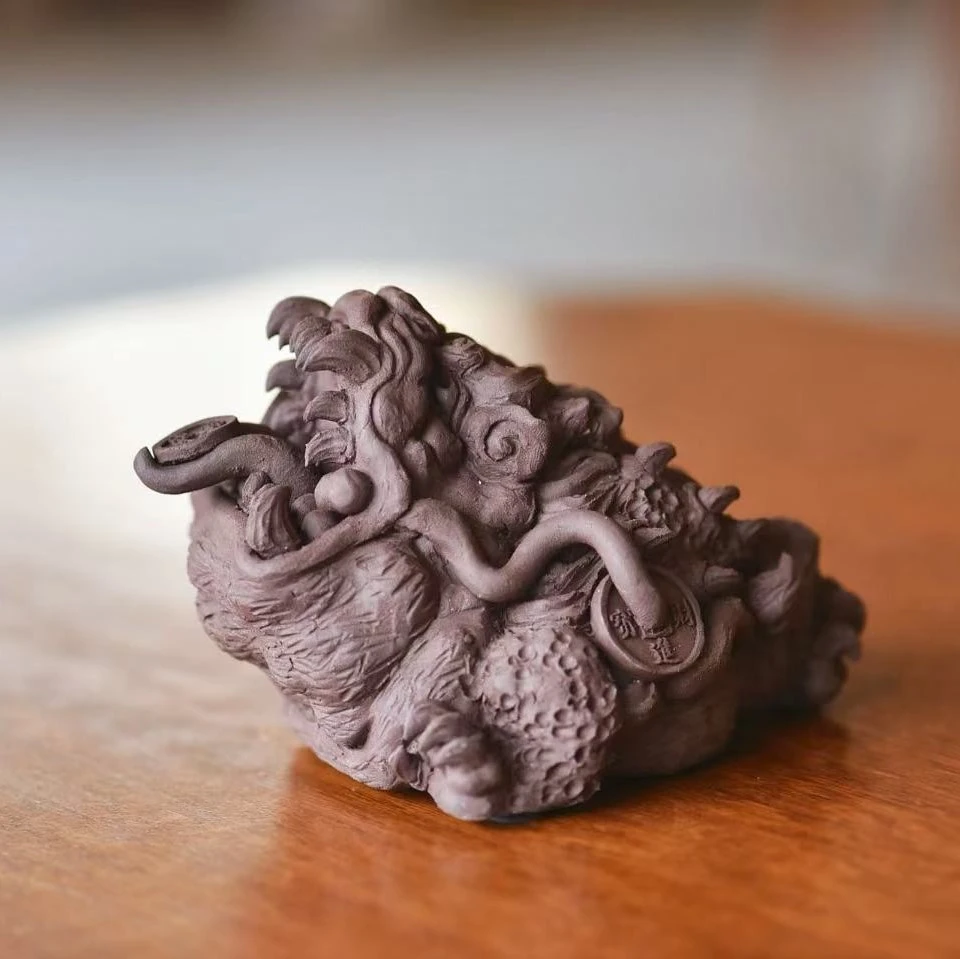 暴富金蟾刘祖铭宜兴紫砂纯手工茶宠摆件可养茶玩手办原矿精品金蟾