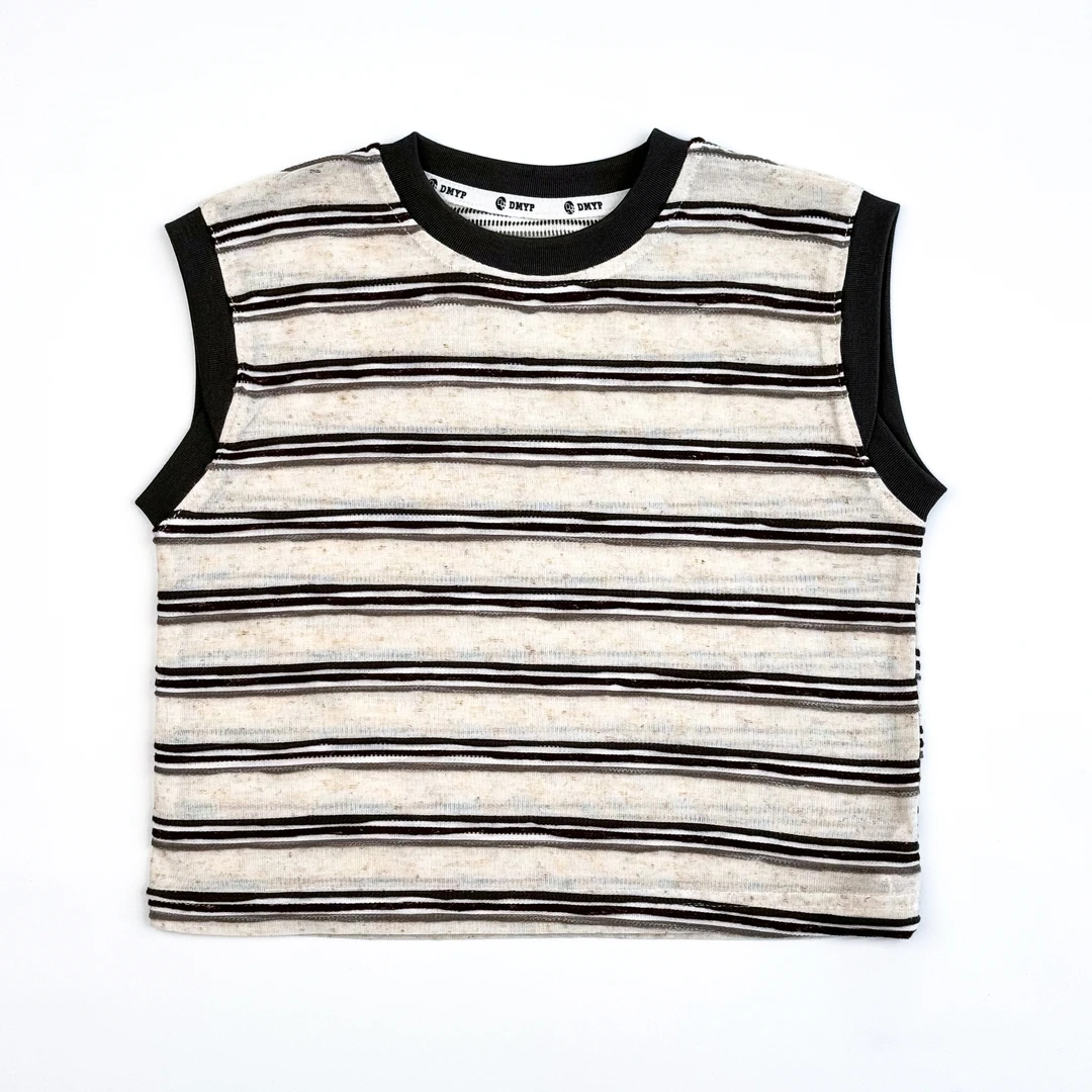 【町木优品】儿童夏季男童新款彩条撞色圆领百搭无袖背心 T88188